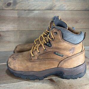chippewa mens size 10 extra wide shoes brown leather steel toe work boots
